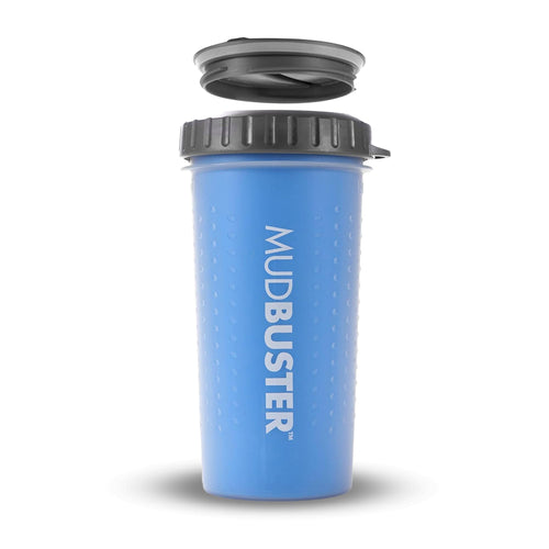 Dexas Lidded MudBuster Portable Dog Paw Cleaner Pro Blue Large with Lid