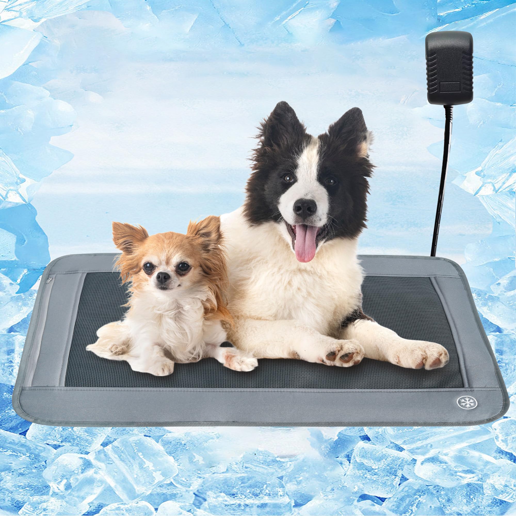 Homcolorful Electric Dog Cooling Mat 3 Cooling Levels Cooling Mat for Dogs Non-Slip Dog Cooling Pad with Chew Resistant Cord-24 x 18 Inches No Water or Refrigeration Needed