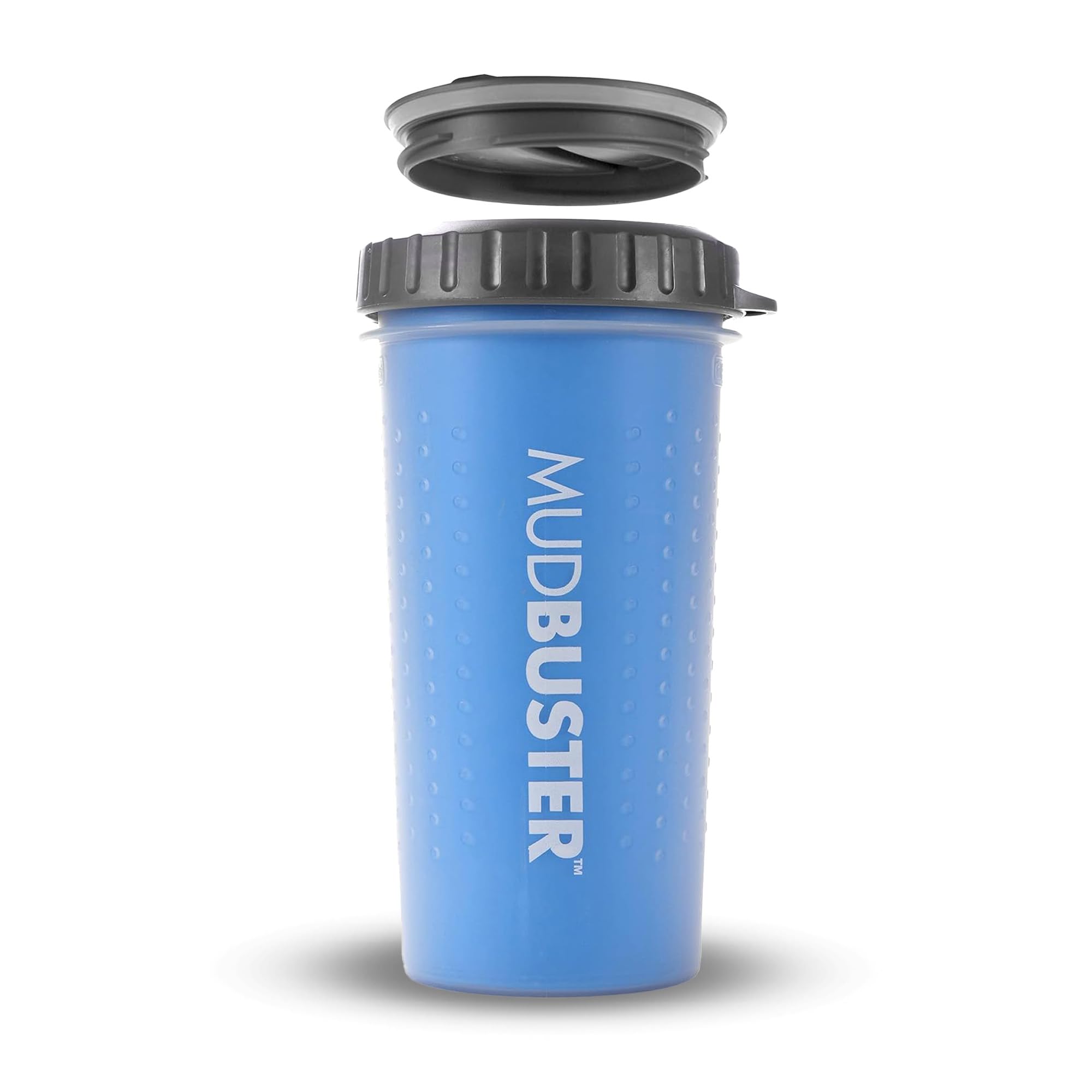 Dexas Lidded MudBuster Portable Dog Paw Cleaner Pro Blue Large with Lid