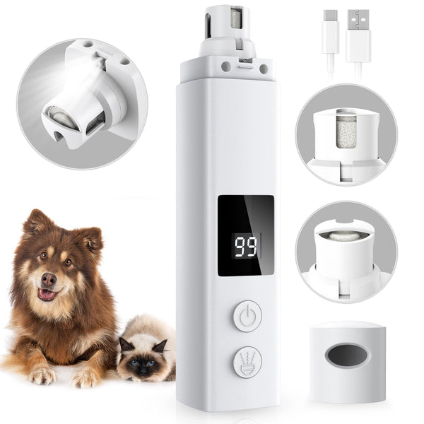 Rechargeable Dog Nail Grinder – Quiet & Painless Trimming